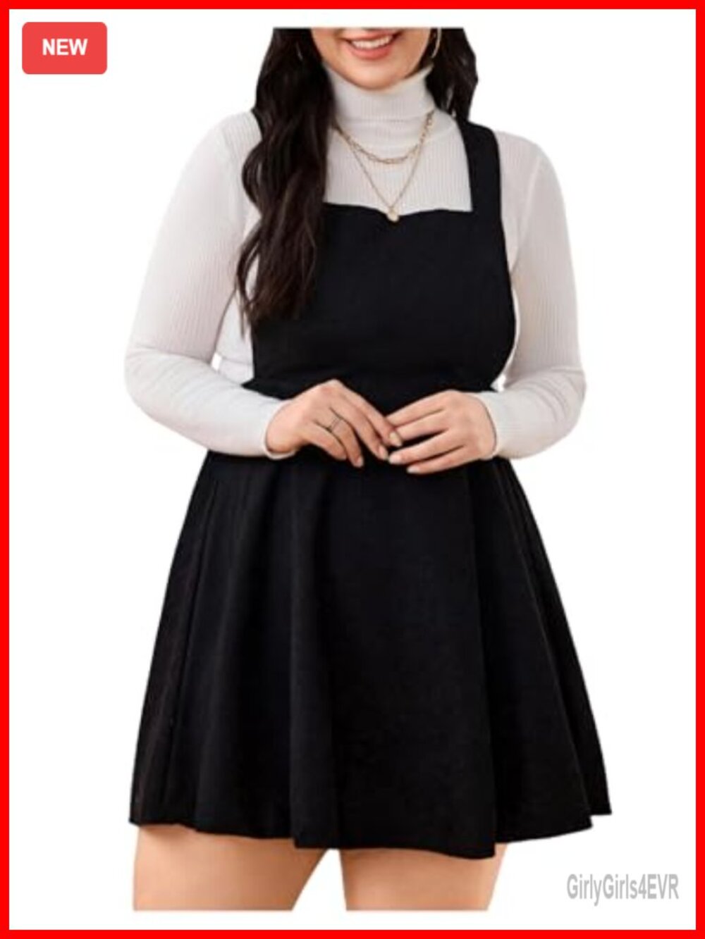Plus Size Criss Cross Corduroy Overalls Flare Hem Pinafore Short Dress
